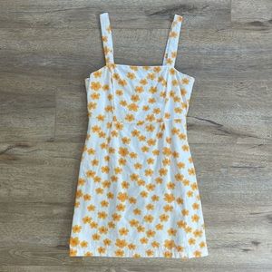 Yellow Flower Mini Dress